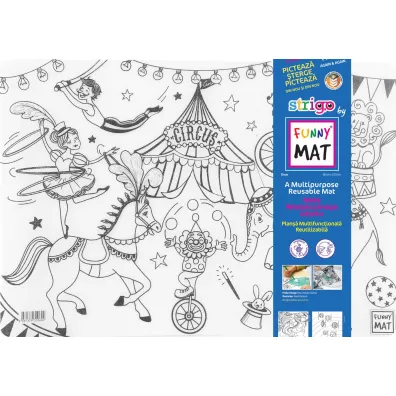 Funny Mat Transparent - Circus. Mata do kolorowania wielokrotnego uytku Strigo