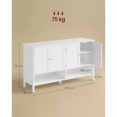 Songmics Podwjna szeroka szafka na buty biaa