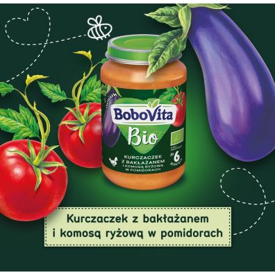 BoboVita Bakaan z kurczaczkiem i komos ryow w pomidorach po 6 miesicu 190 g Bio