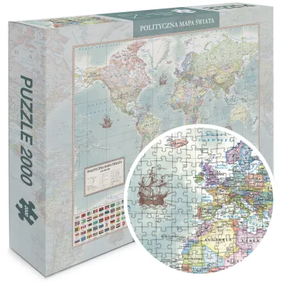 Puzzle 2000 el. �wiat polityczny m. stylizowana ArtGlob