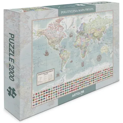 Puzzle 2000 el. �wiat polityczny m. stylizowana ArtGlob