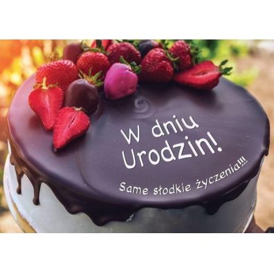 Kukartka Karnet B6 3DV-115 Urodziny tort