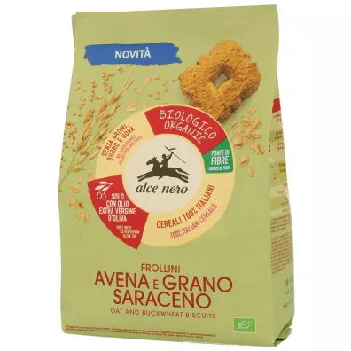 Alce Nero Ciastka owsiano - gryczane z dodatkiem oliwy z oliwek extra virgin (14 %) 250 g Bio