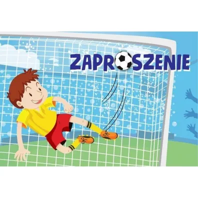 Kukartka Zaproszenie ZZ-069 Pi�karz, bramka 5 szt.