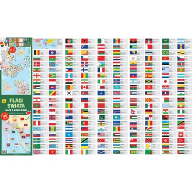 Flagi �wiata. Mapa z naklejkami