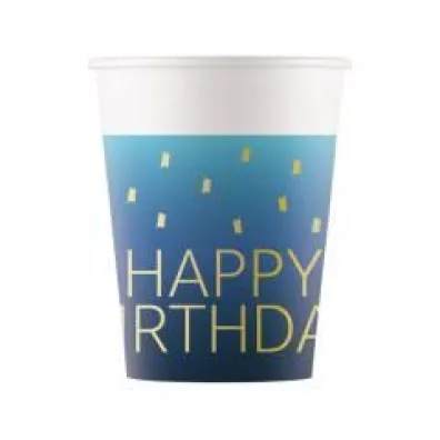 Godan Kubeczki papierowe Happy Birthday 200ml 8 szt.