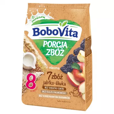 BoboVita Porcja Zb Kaszka mleczna 7 zb jabko-liwka po 8. miesicu 210 g