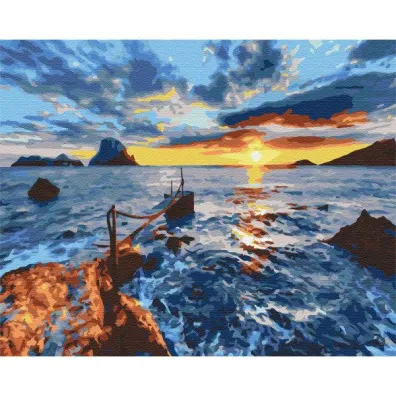 Norimpex Malowanie po numerach 40x50cm Wzburzone morze, zachd soca 1007682