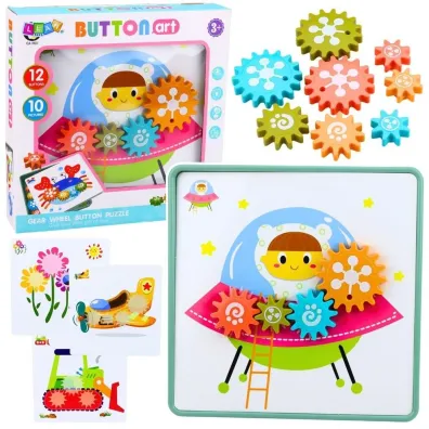 Puzzle kreatywne geometryczne ko�a z�bate 25el. LeanToys