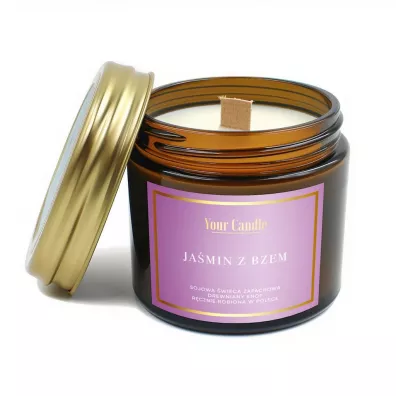 Your Candle wieca sojowa zapachowa z drewnianym knotem jamin z bzem 120 ml