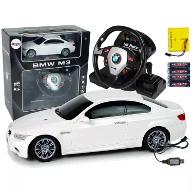 Auto zdalnie sterowane BMW M3 biae Leantoys