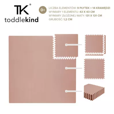 Toddlekind Mata do zabawy piankowa podogowa Classic Playmat Blush