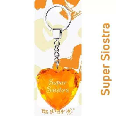 Be-Happy Gifts Brelok serce Super Siostra