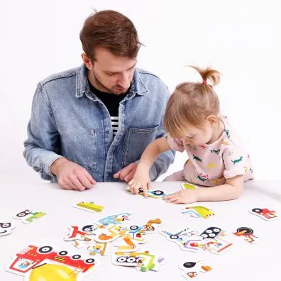 Puzzle progresywne 33 el. Pojazdy na budowie Bright Junior Media