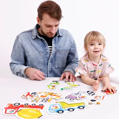 Puzzle progresywne 33 el. Pojazdy na budowie Bright Junior Media