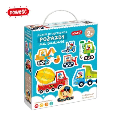 Puzzle progresywne 33 el. Pojazdy na budowie Bright Junior Media