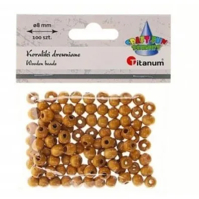 Titanum Koraliki drewniane lakierowane br�zowe 1000 szt