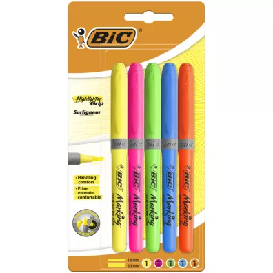 Bic Zakrelacz Highlighter Grip 5 szt.