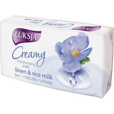 Luksja Kremowe mydo Creamy Len i mleczko ryowe 90 g