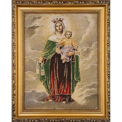Obraz Haftowany Matka Bo�a Szkaplerzna 27,5x22cm