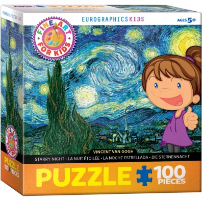 Puzzle 100 el. Smartkids Starry Night by Vincent Van Gogh Eurographics