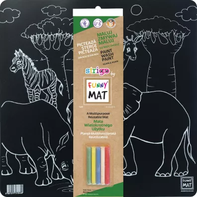 Strigo Funny Mat Black - Safari + kreda 40x40 cm