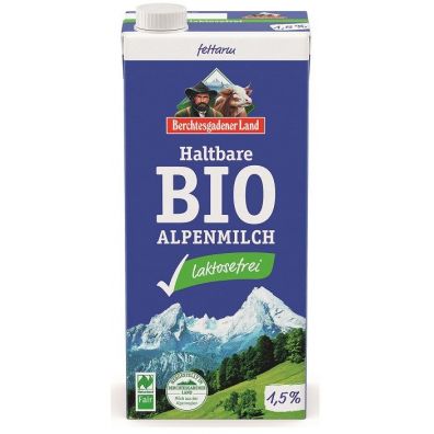 Berchtesgadener Land Mleko alpejskie UHT o obnionej zawartoci laktozy (min. 1,5 % tuszczu) 1 l Bio
