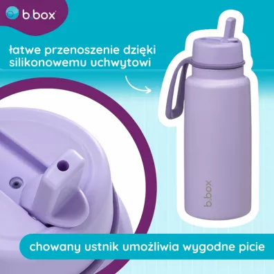 b.box Butelka termiczna ze sk�adanym ustnikiem – termos ze stali nierdzewnej Lilac Love 1 l