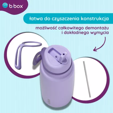 b.box Butelka termiczna ze sk�adanym ustnikiem – termos ze stali nierdzewnej Lilac Love 1 l