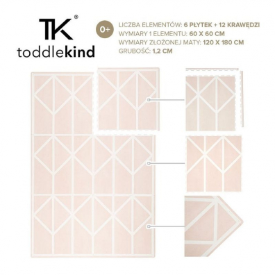 Toddlekind Mata do zabawy piankowa podogowa Prettier Playmat Nordic Vintage Nude Pink