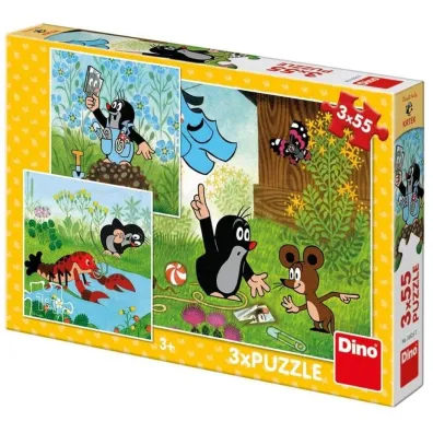 Puzzle 3x55 el. Krecik i spodenki Dino Toys