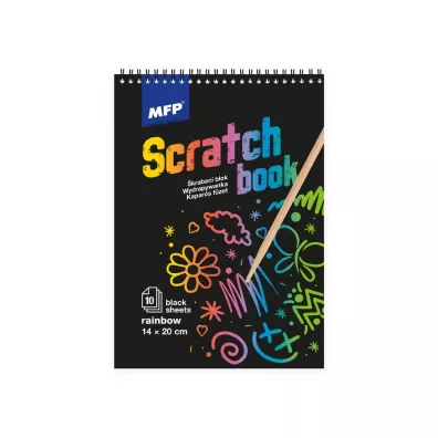 MFP Wydrapywanka t�czowa czarna 20x14 cm, 10 arkuszy
