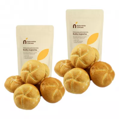 Naturalnie Zdrowe Mieszanka do wypieku buek kajzerek 100% orkiszowa Zestaw 2 x 500 g
