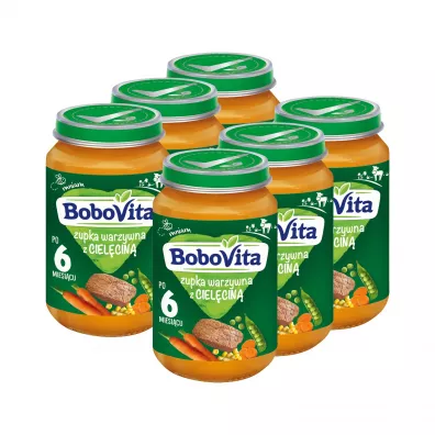 BoboVita Zupka warzywna z cielcin po 6 miesicu zestaw 6 x 190 g