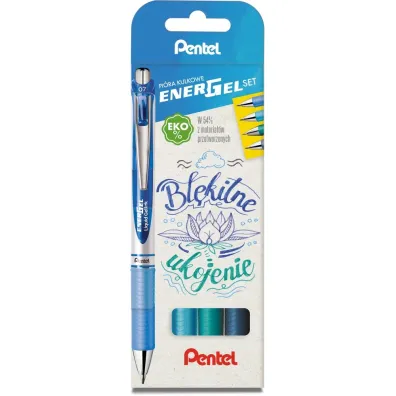 Pentel Zestaw pi�r EnerGel BL77 b��kitne ukojenie 4 szt.