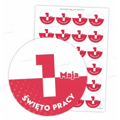 LearnHow Naklejki patriotyczne 1 maja 40 mm 24 szt.