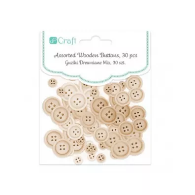 Dalprint Guziki drewniane naturalne mix 30 szt.