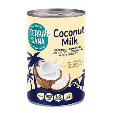 Terrasana Mleczko kokosowe bez gumy guar (22% t�uszczu) 400 ml Bio