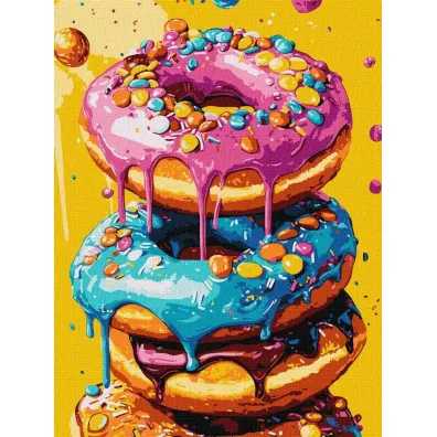 Ideyka Malowanie po numerach - Pyszne p�czki 30x40cm