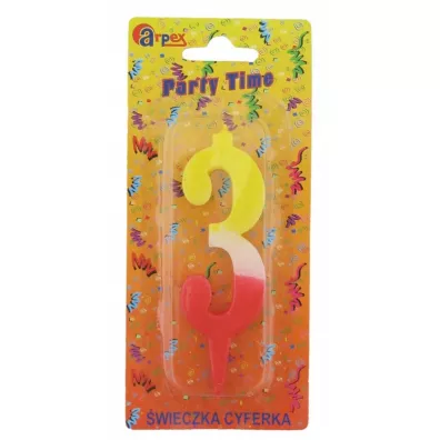 Arpex �wieczki Urodzinowe Party Time Cyfra 3 D9905-3