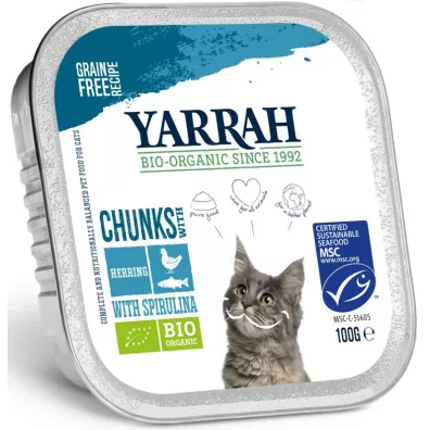 Yarrah Karma dla kota Kurczak z kawa�kami ryby i spirulin� 100 g Bio