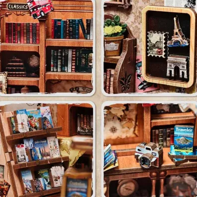 Puzzle Miniaturowy domek mini Book Nook Drzwi do �wiata podr�y Habarri
