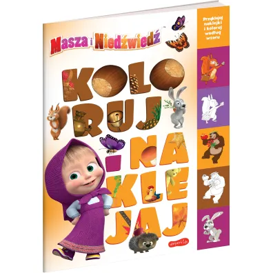 Masza i Nied�wied�. Koloruj i naklejaj
