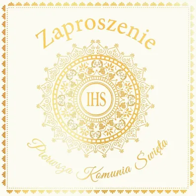 Henry ZAPROSZENIE KOMUNIA 150X150 Z KOP HOSTIA BIA OP5