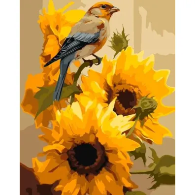 Qbee Malowanie po numerach - Zi�ba na psiance 40x50cm