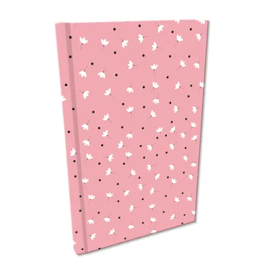 Bee-bee Notes A5 w kratk� Soft Touch Bia�e kwiatki w r�u