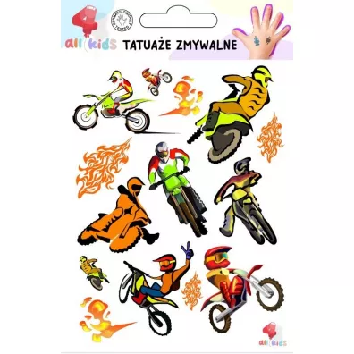 Tatua�e zmywalne dla dzieci Motory i motocykli�ci All4Kids