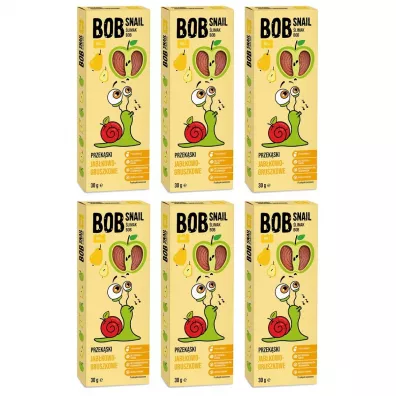 Bob Snail Przekska jabkowo-gruszkowa bez dodatku cukru Zestaw 6 x 30 g