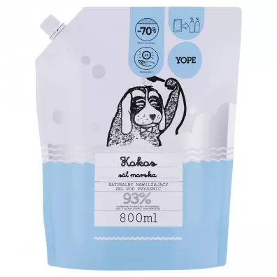 Yope Naturalny el pod prysznic Kokos i Sl Morska Refill 800 ml
