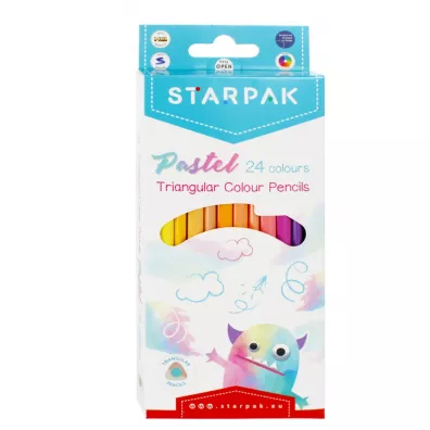 Starpak Kredki o��wkowe tr�jk�tne pastelowe 472398 24 szt.